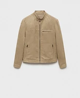 Mango Men's Faux-Suede Biker Jacket