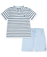 Hurley Toddler Boys H2O-dri Stripe Polo & Shorts Set