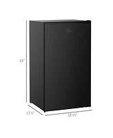 Homcom 3.2 Cu.Ft Compact Refrigerator with Adjustable Thermostat