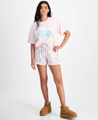 Love Tribe Juniors' Cinnamoroll Pull-On Graphic Shorts