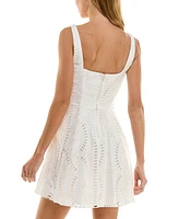 Seni & Cade Juniors' Cotton Eyelet Fit Flare Mini Dress