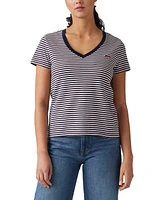 Levi's Women's Perfect V-Neck Striped Cotton T-Shirt