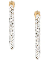 Crystal Cluster In & Out Small V Hoop Earrings in 10k Gold