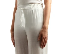 Bcx Juniors' High-Rise Tie-Front Gauze Pants