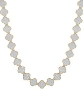 Men's Diamond Clover 22" Necklace (2 ct. t.w) in 14k Gold-Plated Sterling Silver & Sterling Silver
