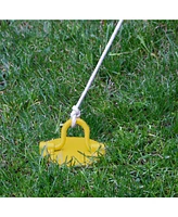Outdoor Tarp Tent Tie-Out Heavy-Duty Spiral Ground Anchor Stake with Folding Ring - 16" - Yellow