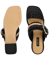 Nine West Women's Ebels Woven Block Heel Sandals