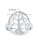 Bling Jewelry Silver Ring: Large Open Round Family Tree of Life Sterling Statement Piece