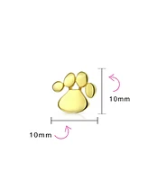 Bling Jewelry Bff Animal Lover Puppy Kitten Foot Print Pet Dog Cat Paw Stud Earrings Gold Plated .925 Sterling Silver