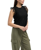 Ellen Tracy Women s Sleeveless Lace Top