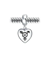 Bling Jewelry Heart Dangle Charm Bead Sterling Silver for European Bracelet