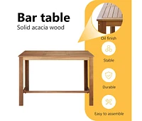 Bar Table Solid Acacia Wood 59.1"x27.6"x41.3"