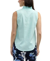 Ellen Tracy Women s Sleeveless Ruffle Neckline Top