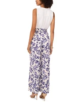 Vince Camuto Women's Floral Mid-Rise Wide-Leg Pants