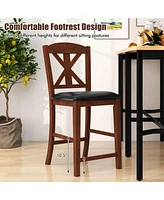 Upholstered Dining Chair with Hollowed High Backrest Set of 2