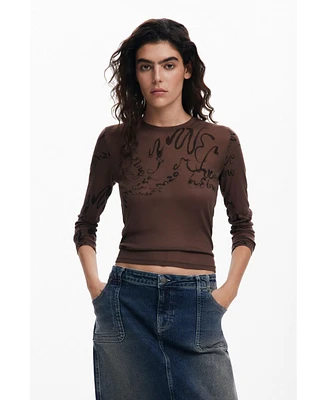 Desigual Women's Long-sleeve T-shirt with letters