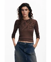Desigual Women's Long-sleeve T-shirt with letters