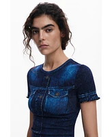 Desigual Women's Denim effect T-shirt