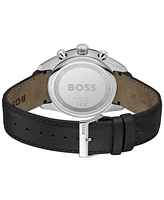 Hugo Boss Men's Grand Prix 44 Quartz Chronograph Leather Watch