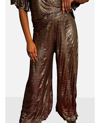 Rebdolls Women's Joy Liquid Metal Wide Leg Pants