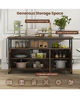 4 Piece Kitchen Island Set with Bench and Storage