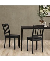 Wood Dining Chair Set of 2 with Rubber Legs