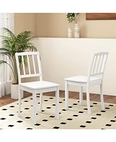 Wood Dining Chair Set of 2 with Rubber Legs