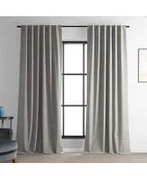 Half Price Drapes Dark Greige Performance Linen Hotel Blackout Curtain