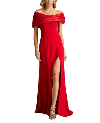 Tadashi Shoji Dalton Two-Tone Off-Shoulder Gown