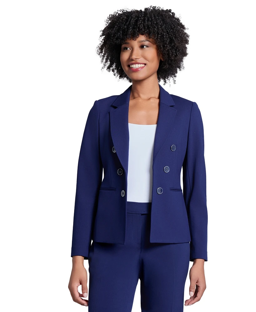 Jones New York Women's Faux Double Breasted Collared Jacket