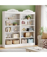 Tribesigns 73 Inch Tall Bookcase, Modern 5-Shelf White Library Bookshelf with Storage Shelves