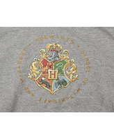 Harry Potter Hogwarts School Crest Boy's Heather Gray Sweatshirt-Medium