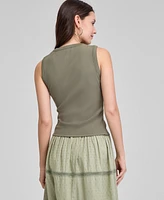 And Now This Petite Snap-Front Rib-Knit Tank, Exclusively at Macy's