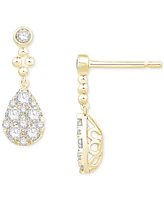 Diamond Teardrop Cluster Drop Earrings (3/4 ct. t.w.) in 14k Gold