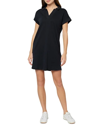 Three Dots Women's Koda Cotton Collared Mini Dress