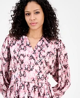 Boss Orange Women's Printed Long-Sleeve Fit & Flare Dress