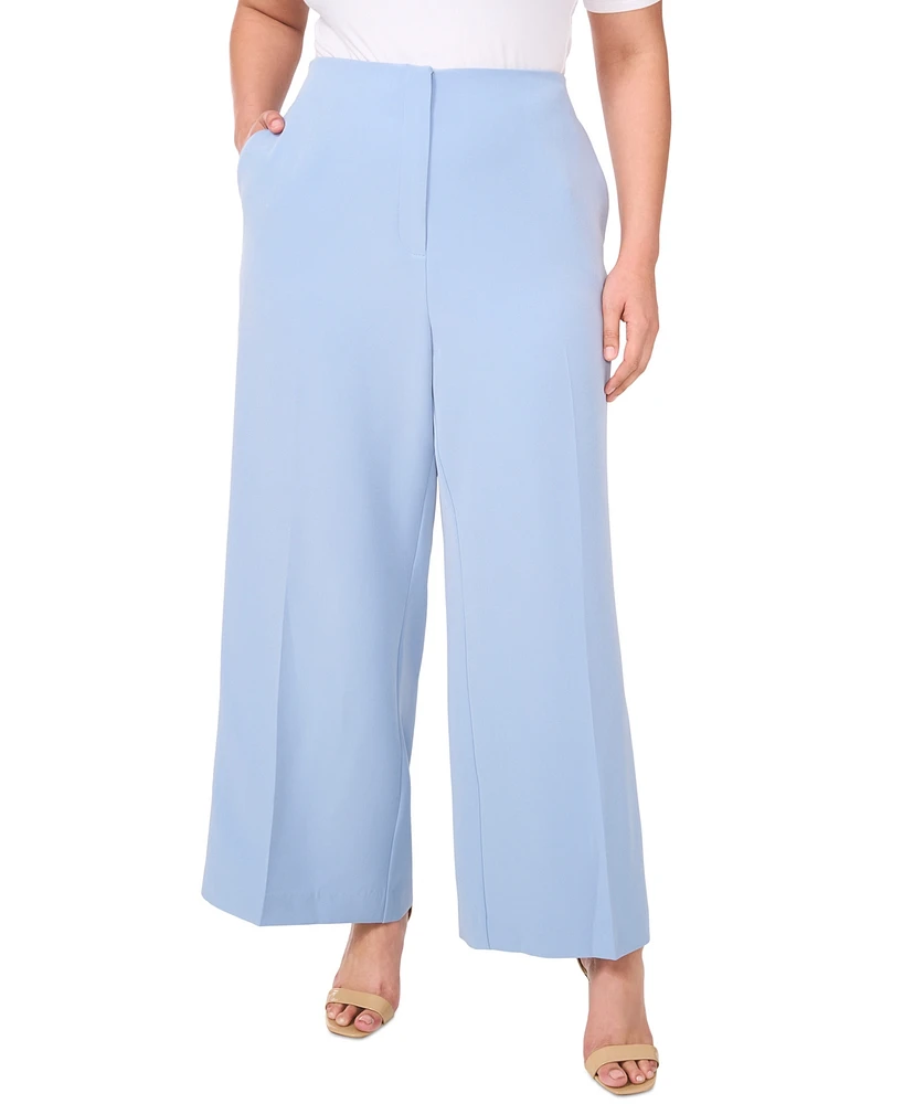 Vince Camuto Plus Size Clean-Waist Wide-Leg Trousers