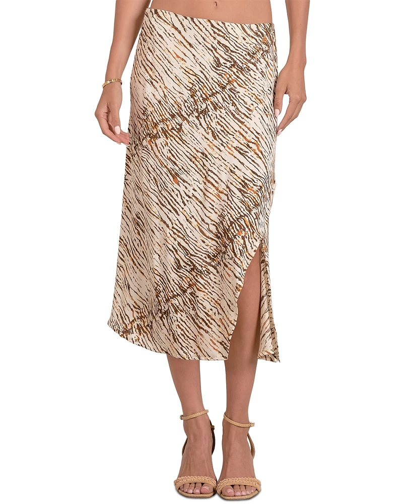 Elan Women's Sahara Printed Pull-On Midi Skirt
