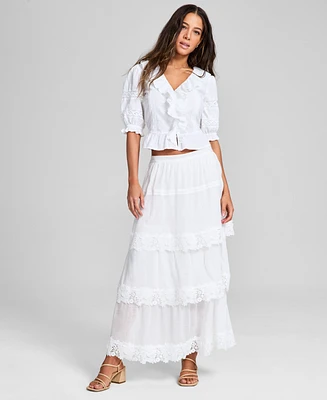 And Now This Women's Lace-Trim Tiered Maxi Skirt, Exclusively at Macy's