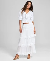 And Now This Women's Lace-Trim Tiered Maxi Skirt, Exclusively at Macy's