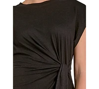 Elan Women's Side Tie Cotton Mini Dress