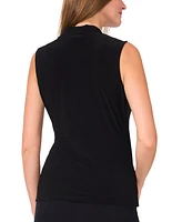 Msk Women's V-Neck Sleeveless Drape-Front Embellished Top