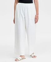 Jm Collection Women's Linen Blend Wide-Leg Pull-On Pants, Exclusively at Macy's