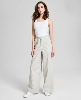 And Now This Women's Cotton Tie-Waist Wide-Leg Pants, Exclusively at Macy's