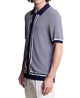 Paisley & Gray Men's Slim Fit Short Sleeve Full Placket Retro Polo Shirt