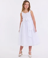 Bonnie Jean Big Girls Embroidered to Tulle Communion Dress with Jacket