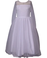 Bonnie Jean Big Girls Lattice Beading Communion Dress