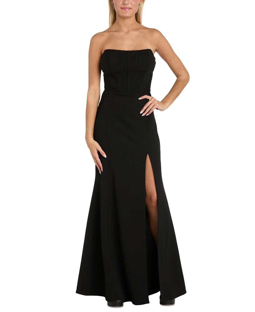 Morgan & Company Juniors' Strapless Bustier Gown
