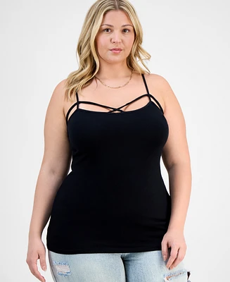 Aveto Trendy Plus Strappy Cross-Front Tank Top