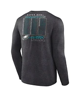 Fanatics Men's Heather Charcoal Philadelphia Eagles Super Bowl Lix Champions Roster Long Sleeve T-Shirt